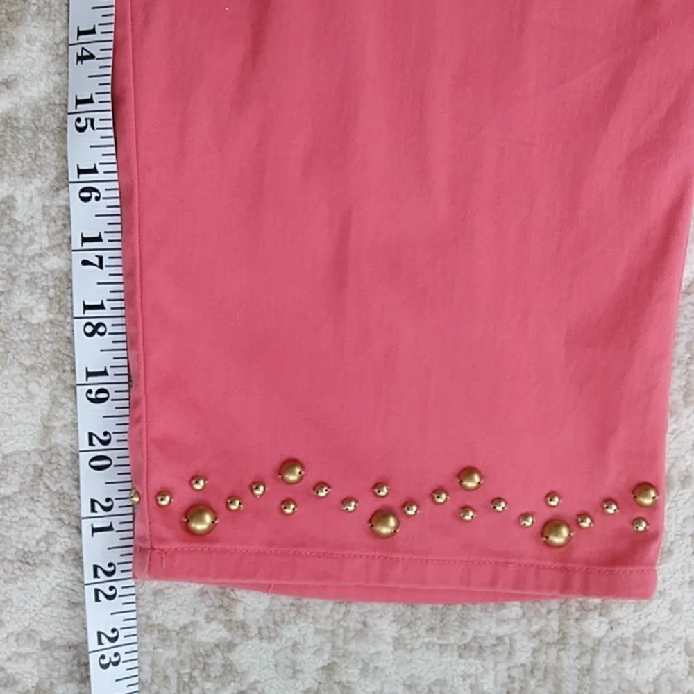 Brielle Blvd. Embellsihed Capri Pants 14P Pink Orange - Picture 16 of 16